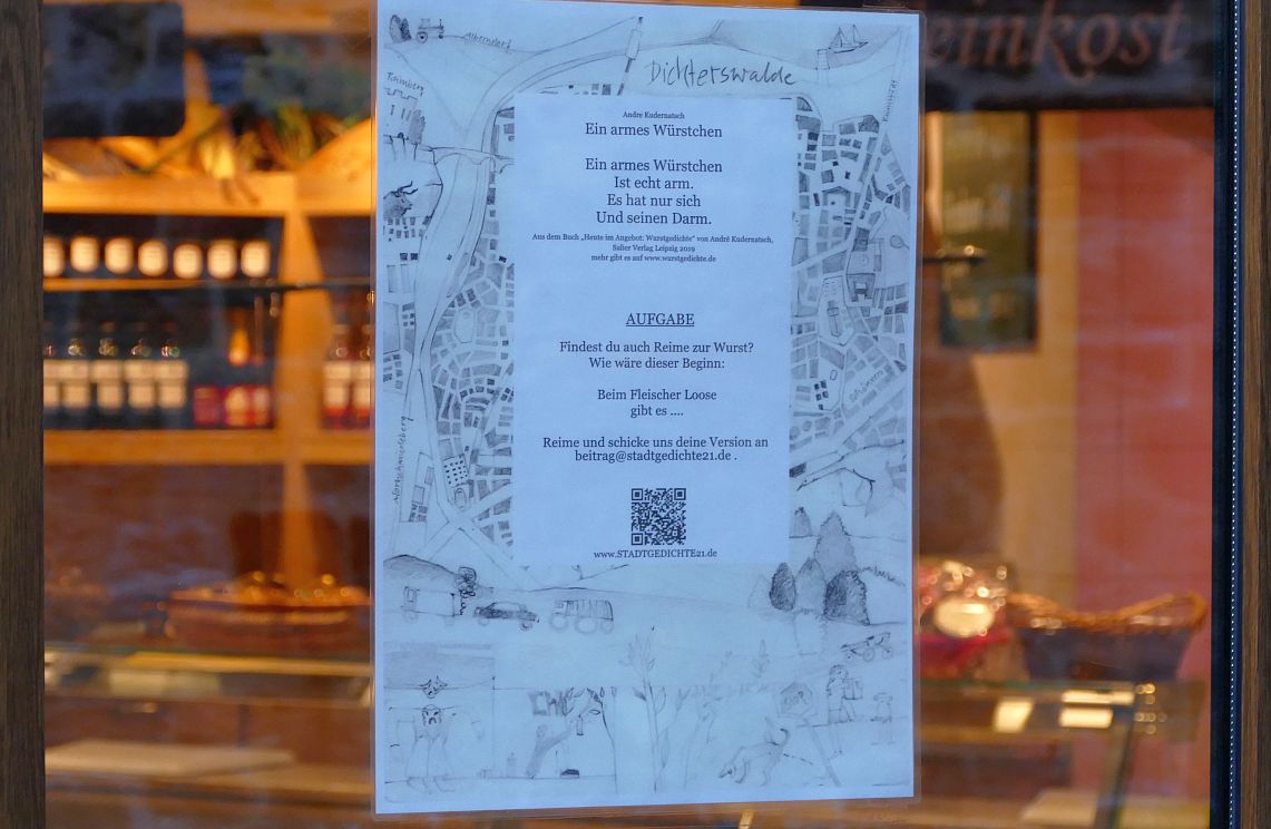 Plakat bei der Fleischerei Loose